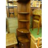 Reproduction crossbanded mahogany corner display with lower cupboard doors