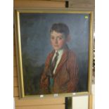 D E CICA(?) oil on canvas - young schoolboy in uniform