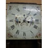 A 19th CENTURY OAK & MAHOGANY LONGCASE CLOCK by T Clowes(?), Nantwich, 30 ins square painted dial of