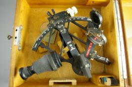 A WORLD WAR II GERMAN MILITARY SEXTANT, C Plath, Maker, Hamburg, serial no. 9390 with official