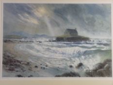 KEITH ANDREW artist's proof print - Porth Cwyfan, signed in pencil, 36 x 53 cms