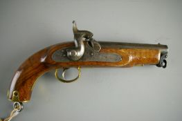 A TOWER 0.55 PERCUSSION COASTGUARD PISTOL, walnut stock with brass mounts, well marked with swivel