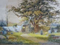 PETER GHENT watercolour - titled verso 'No. 10, The Old Lych Gate', signed, 24 x 34 cms