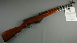 WITHDRAWN A DE-ACTIVATED CHINESE 7.62mm SKS ASSAULT CARBINE with three quarter wooden stock, hi