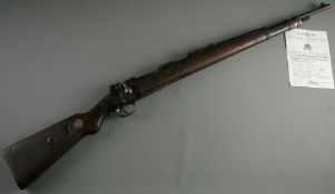 WITHDRAWN A DE-ACTIVATED GERMAN MAUSER 98 7.92mm RIFLE, serial no. 26648, stamped 'MOD 1924' and