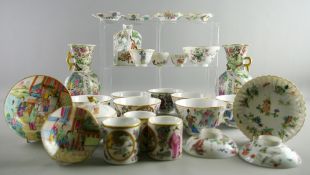EARLY 19th CENTURY CHINESE PORCELAIN, twenty six pieces hand decorated in rich enamels of people and