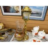 Two vintage brass lamps