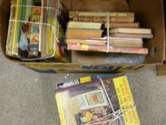 Box containing bundles of vintage children's books including Humpty Dumpty, Lucy Attwell etc