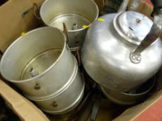 Quantity of commercial cookware including a large kettle