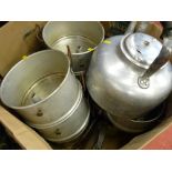 Quantity of commercial cookware including a large kettle