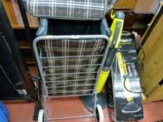 Silvercrest steam mop, a portable clothes rail and wheeled shopping trolley E/T