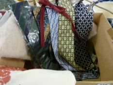 Mohair scarf and shawl and a selection of silk and other ties
