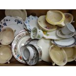 Box of vintage crockery and teaware