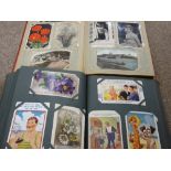 Collection of four hundred plus vintage postcards contained in two albums including North Wales