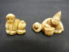 Two small carved netsukes