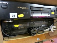Sony CD player CDP-XE270 and a Pioneer stereo cassette tape deck CT-1080RPT E/T