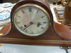 Mahogany mantel clock with key