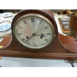 Mahogany mantel clock with key