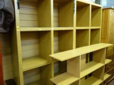 Two good sized modern oak effect display shelves and one other