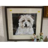 J RIMMER framed acrylic - a dog, titled 'Scruff'