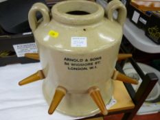 Vintage stoneware animal feeder by Arnold & Sons, London with teats intact