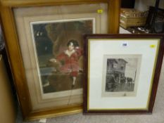 Two framed vintage prints
