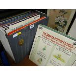 Cased selection of vintage LP records - Status Quo, Captain Beaky, Tom Jones, classics and