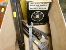 Small quantity of Austin marked maintenance tools, Morris 8 operation manual and 'The Book of the