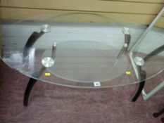 Stylish glass and chrome coffee table