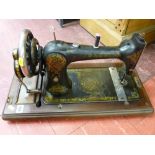 Cased vintage Jones sewing machine