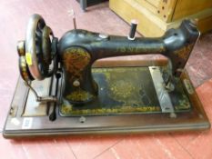 Cased vintage Jones sewing machine