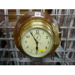 Vintage brass ship's clock by Mercer