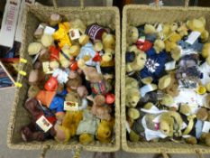 Two wicker hampers containing large quantity of 'The Teddy Bear Collection' all with various