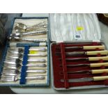 Selection of cased and loose cutlery