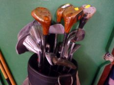 Quantity of modern golf clubs, mainly by John Letters in a carry bag