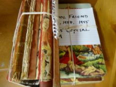 Two bundles of vintage children's books including 'Girl's Crystal', 'School Friend' etc