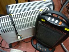 Three portable electric heaters E/T