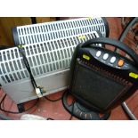 Three portable electric heaters E/T