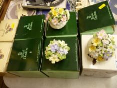 Collection of boxed Royal Doulton porcelain floral displays