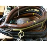 Three good shire horse collars etc, various sizes and conditions