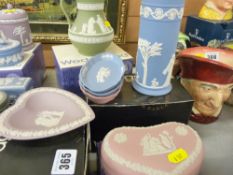 Collection of mostly boxed Wedgwood Jasperware pin dishes etc