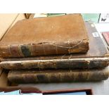 Three antique books 'Fenning's Geography, Volume I', 'Harris' Collection of Voyages & Travel, Volume