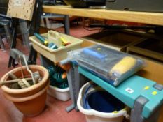 Parcel of gardening equipment and a Black & Decker workmate