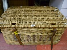 Good sized wicker basket with straps