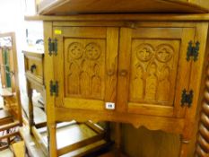 Corner hutch style cupboard and a polished occasional table