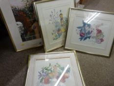 Framed watercolour - European street scene and a selection of prints