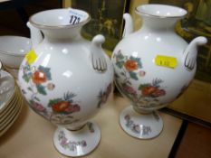 Pair of Wedgwood Kutani Crane vases