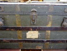 Metal and wooden banded trunk
