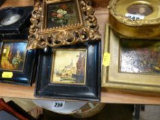 Quantity of vintage framed miniature portraits and paintings
