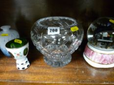 Stuart Crystal air twist stem glass tumbler, small overlaid glass vase, heavy glass vase, snow globe